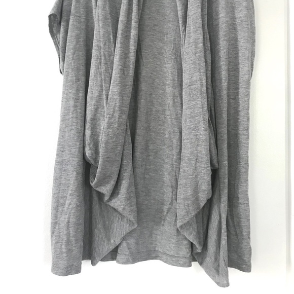 7 For All Mankind grey modal waterfall cardigan topper shirt top tunic - Picture 2 of 7